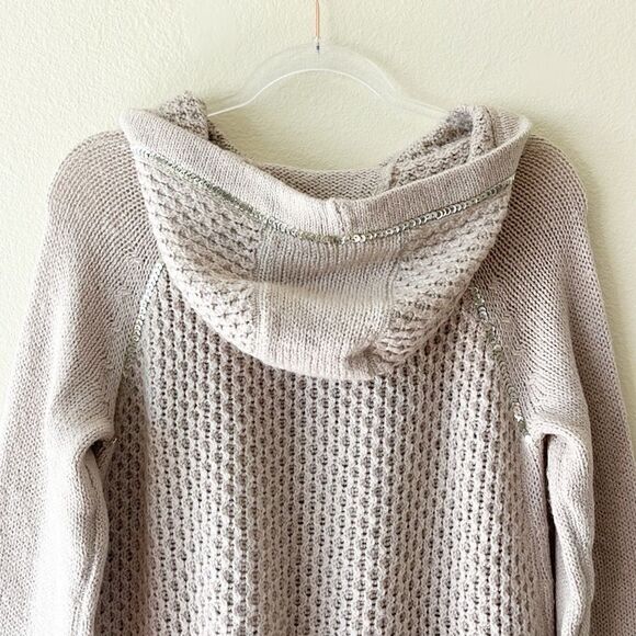 Rebecca Taylor Mohair Wool Blend Knit Hooded Sequin Cardigan - Picture 8 of 12